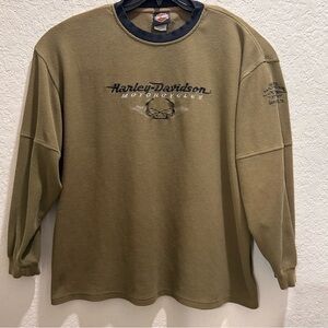 Vintage Harley-Davidson Long-Sleeve Thermal Shirt Graphic Mens X-Large